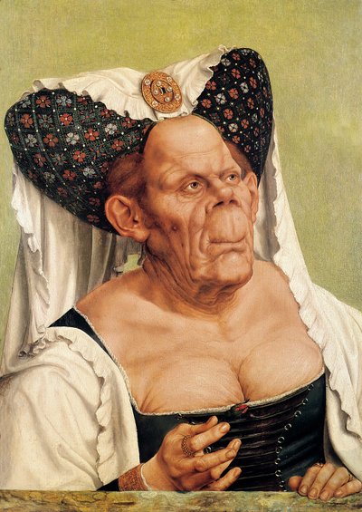 Una Vieja Grotesca, posiblemente la Princesa Margarita de Tirol, c.1525-30 de Quentin Massys or Metsys